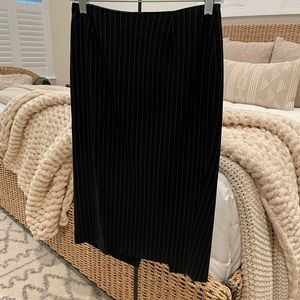 Arden B Black/White Pinned Striped Pencil Skirt